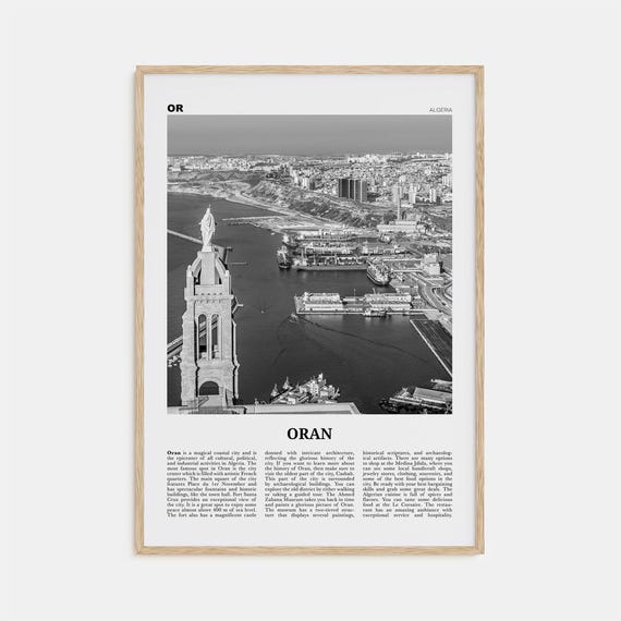Oran, Algeria Black And White Travel Art Print