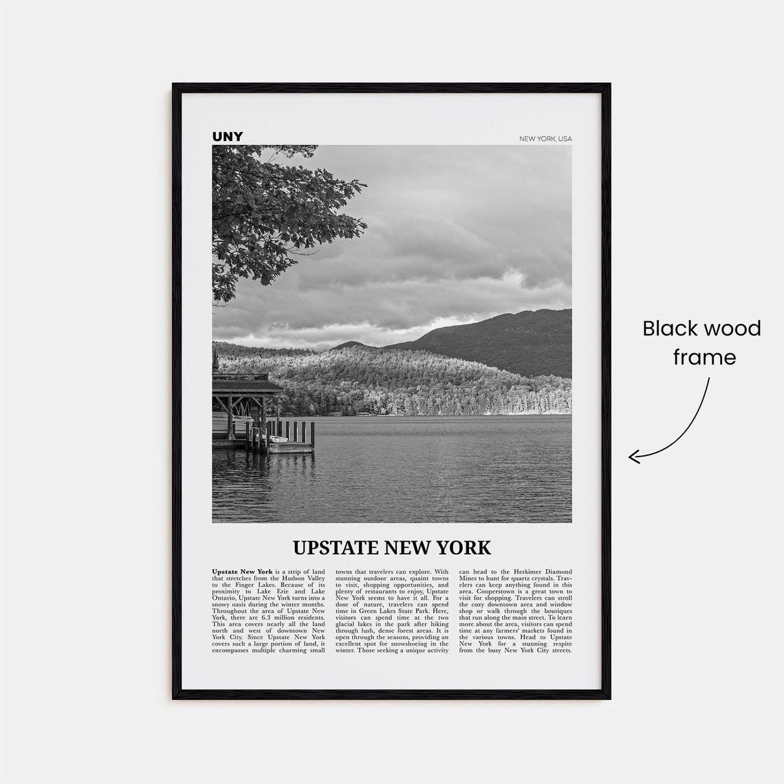 Upstate New York Black and White Travel Photo Poster - Image 3