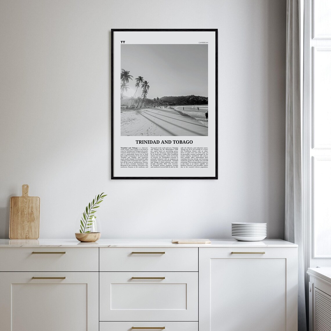 Trinidad And Tobago Black And White Travel Poster - Image 2