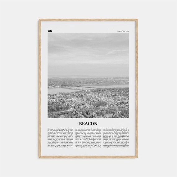 Beacon Black and White New York Map Art Print