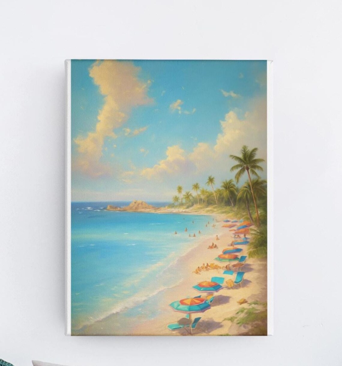 Tropical Beach Coastal Landscape, Summer Decor
