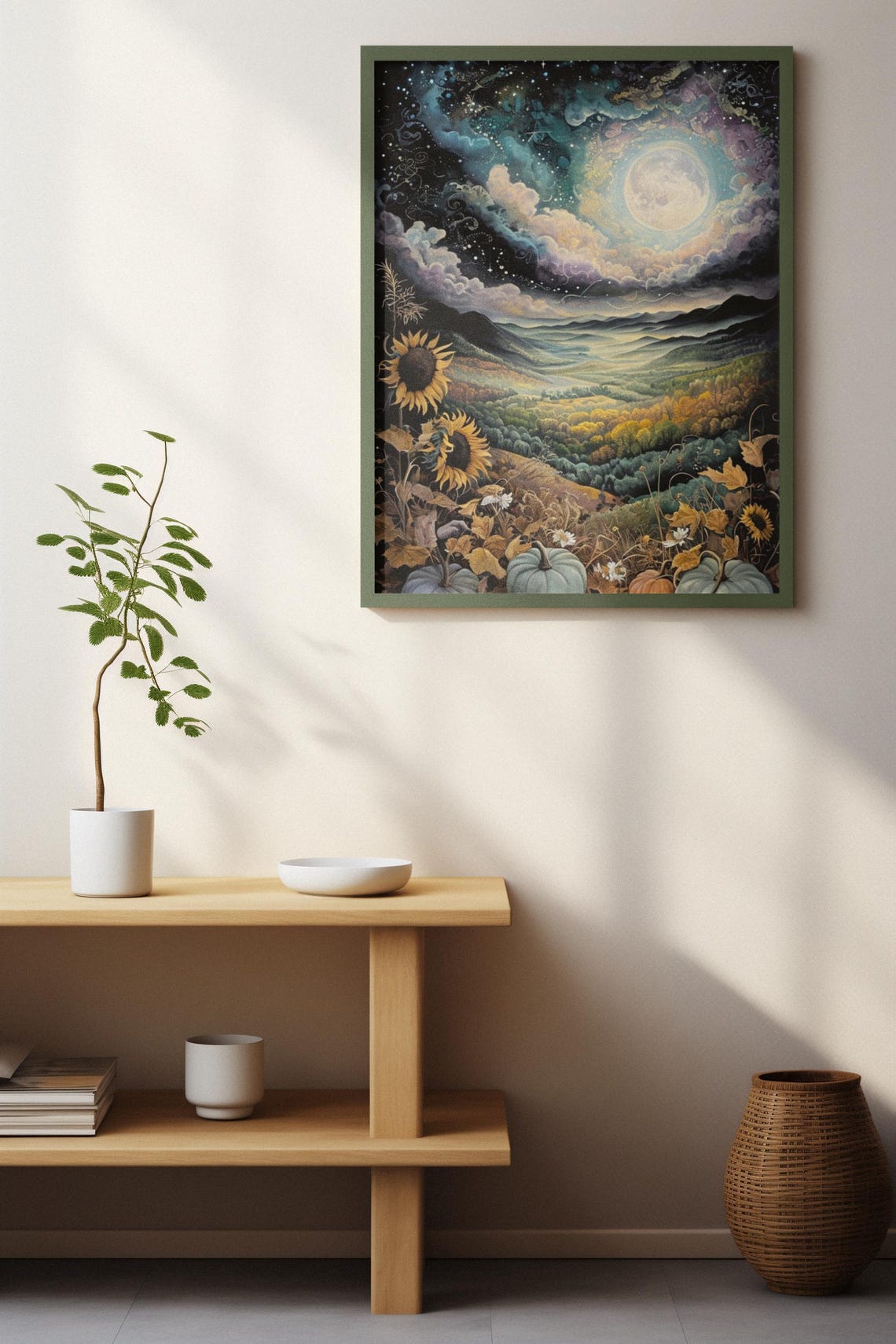 Magical Night Landscape, Mystical Moon Pumpkins - Image 3