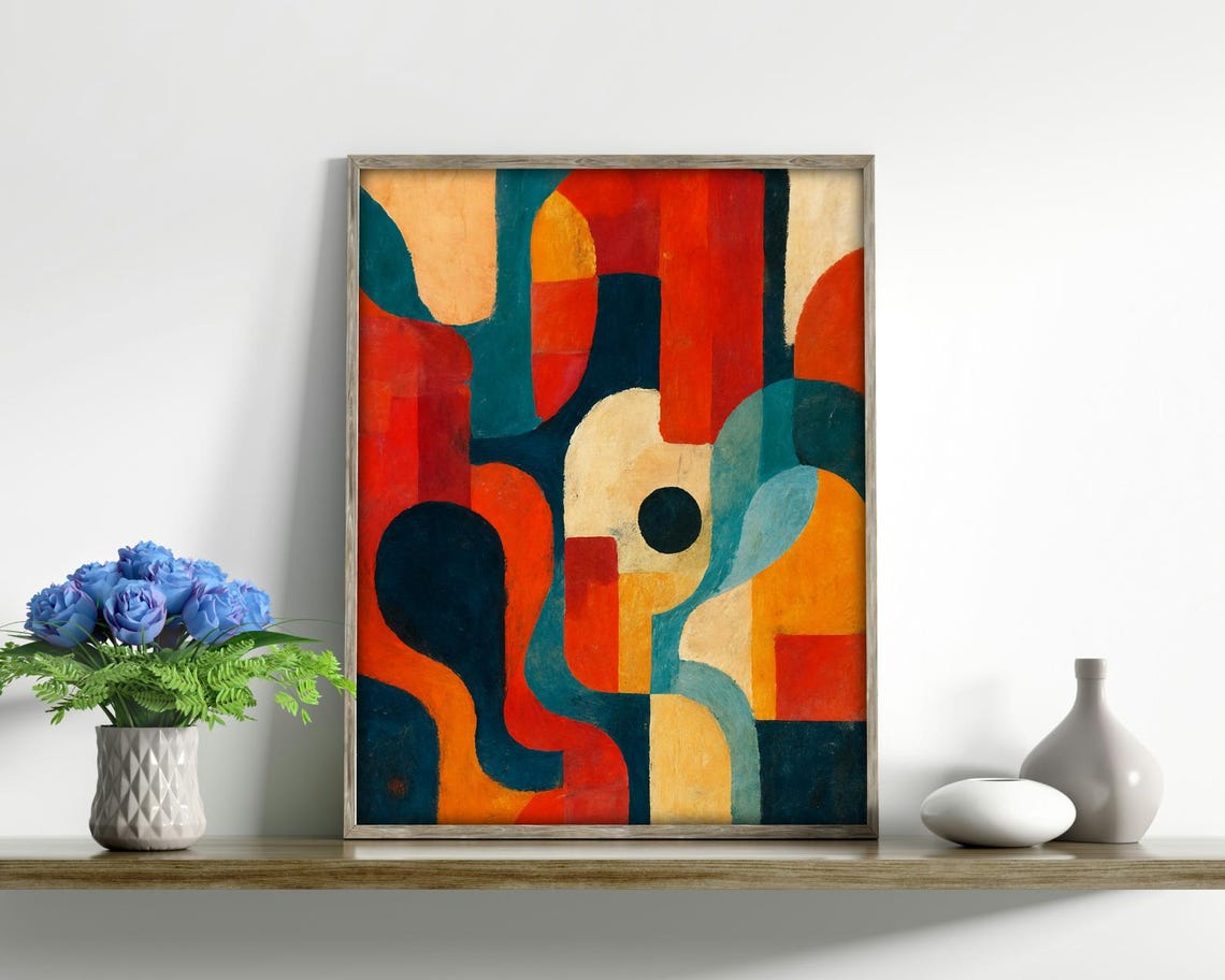 Bold Abstract Shapes, Colorful Geometric Art Print
