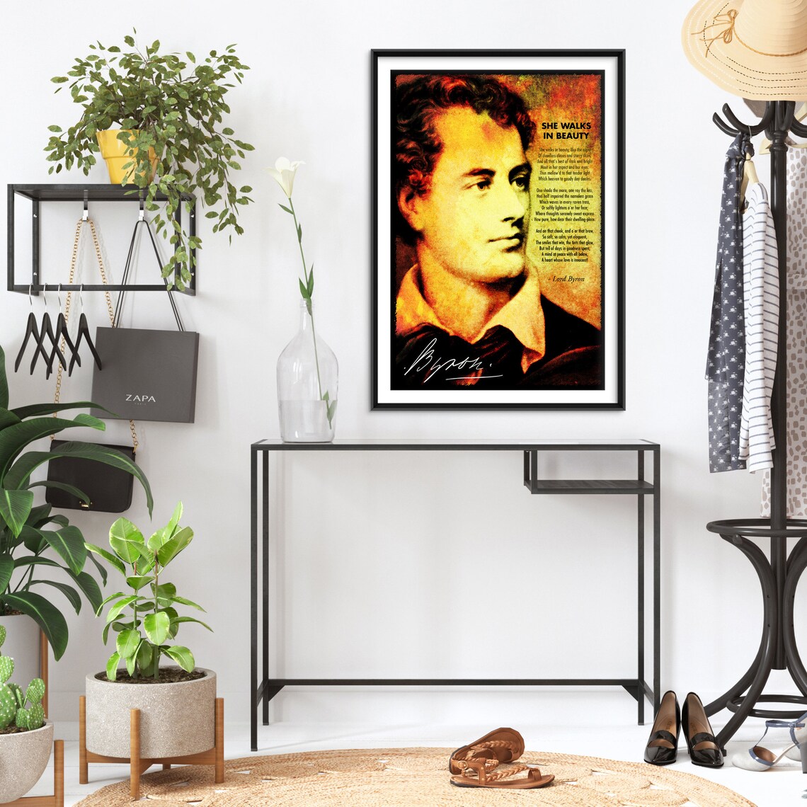 Lord Byron She Walks In Beauty Poem Art Print - Image 4