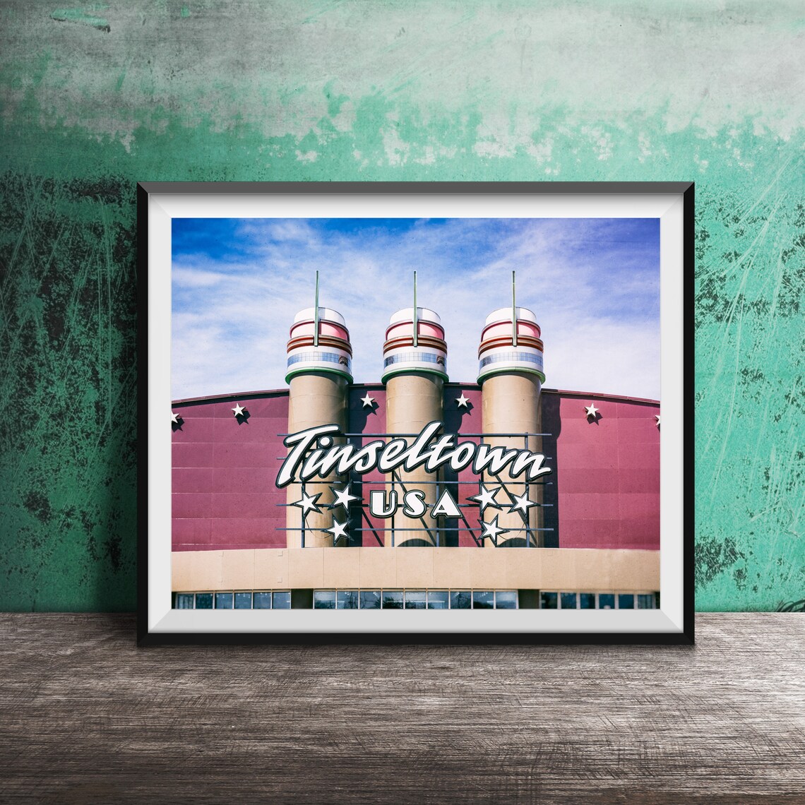 Tinseltown USA Vintage Cinema Marquee Sign Photography Poster