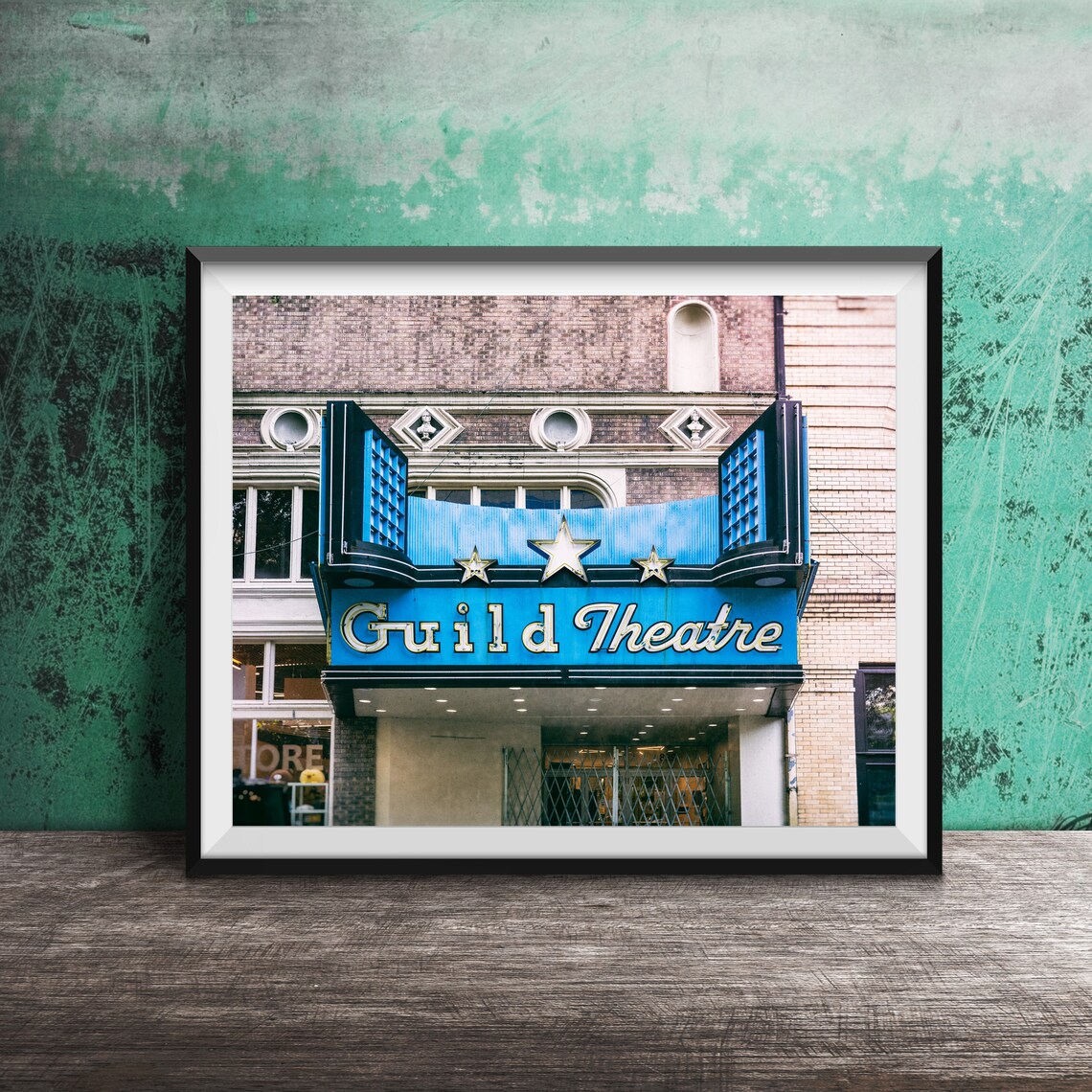 Guild Theatre Portland Vintage Blue Star Marquee Sign Photo Poster