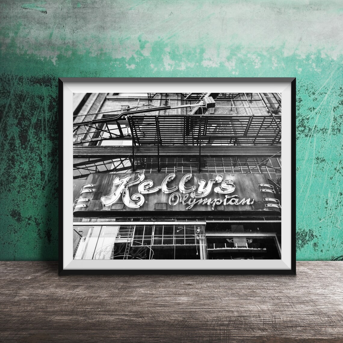 Kelly's Olympian Green Neon Bar Sign Portland Photography Poster - Image 2