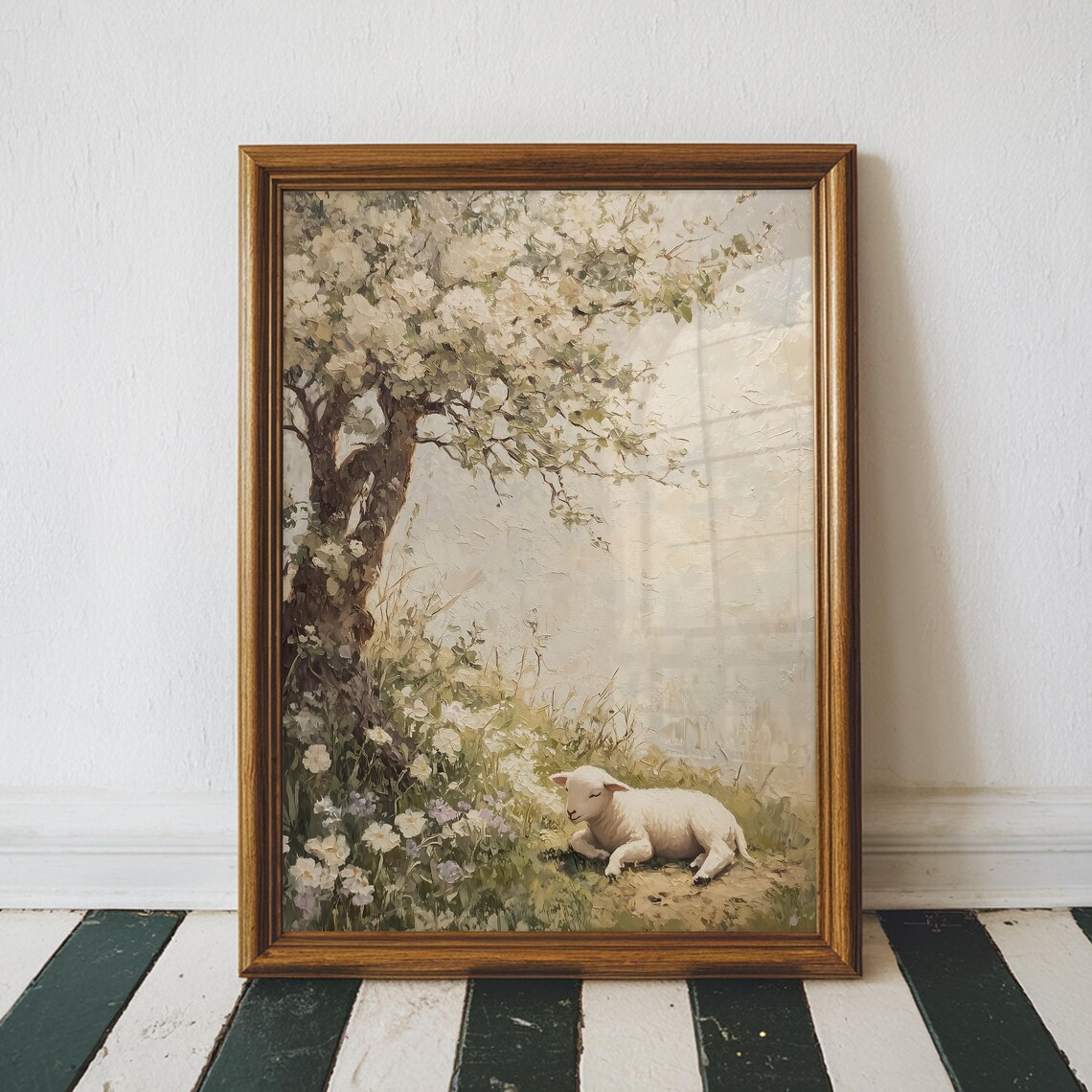 Vintage Spring Landscape, Neutral Farmhouse Art Print - Image 4