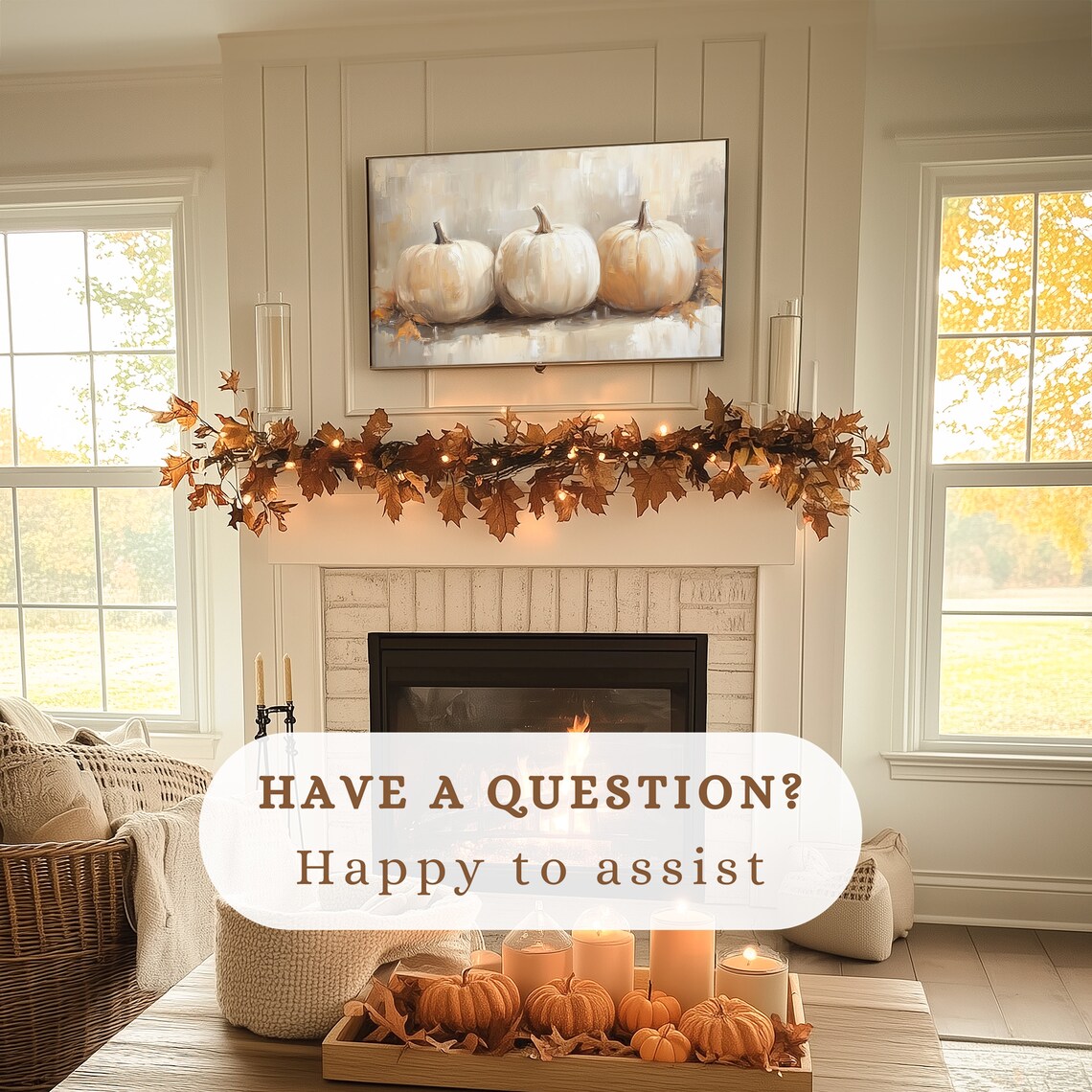 Rustic Farmhouse Fall Pumpkin Still Life Art Print - Image 3