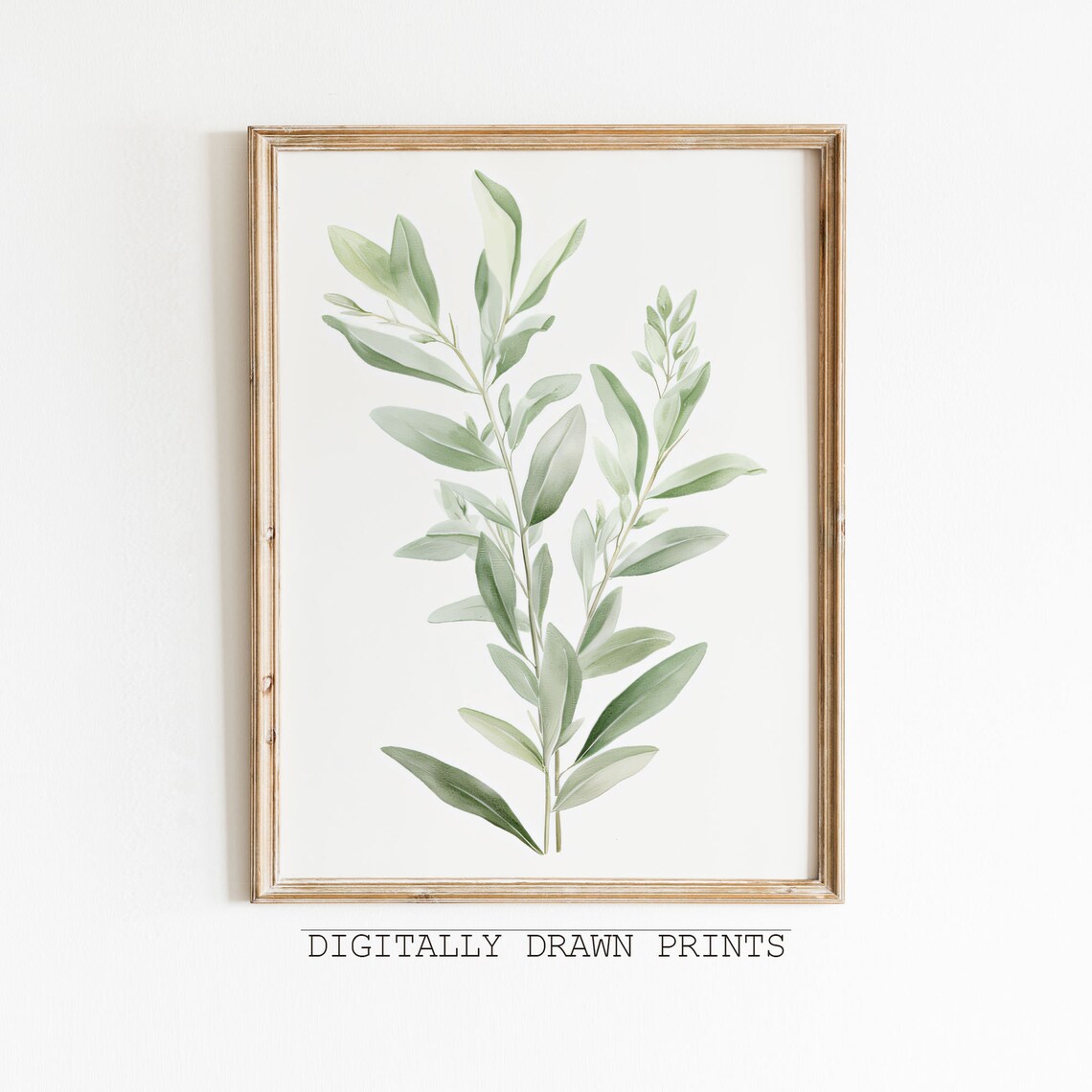 Dandelions Sage Green Botanical Boho Art Print