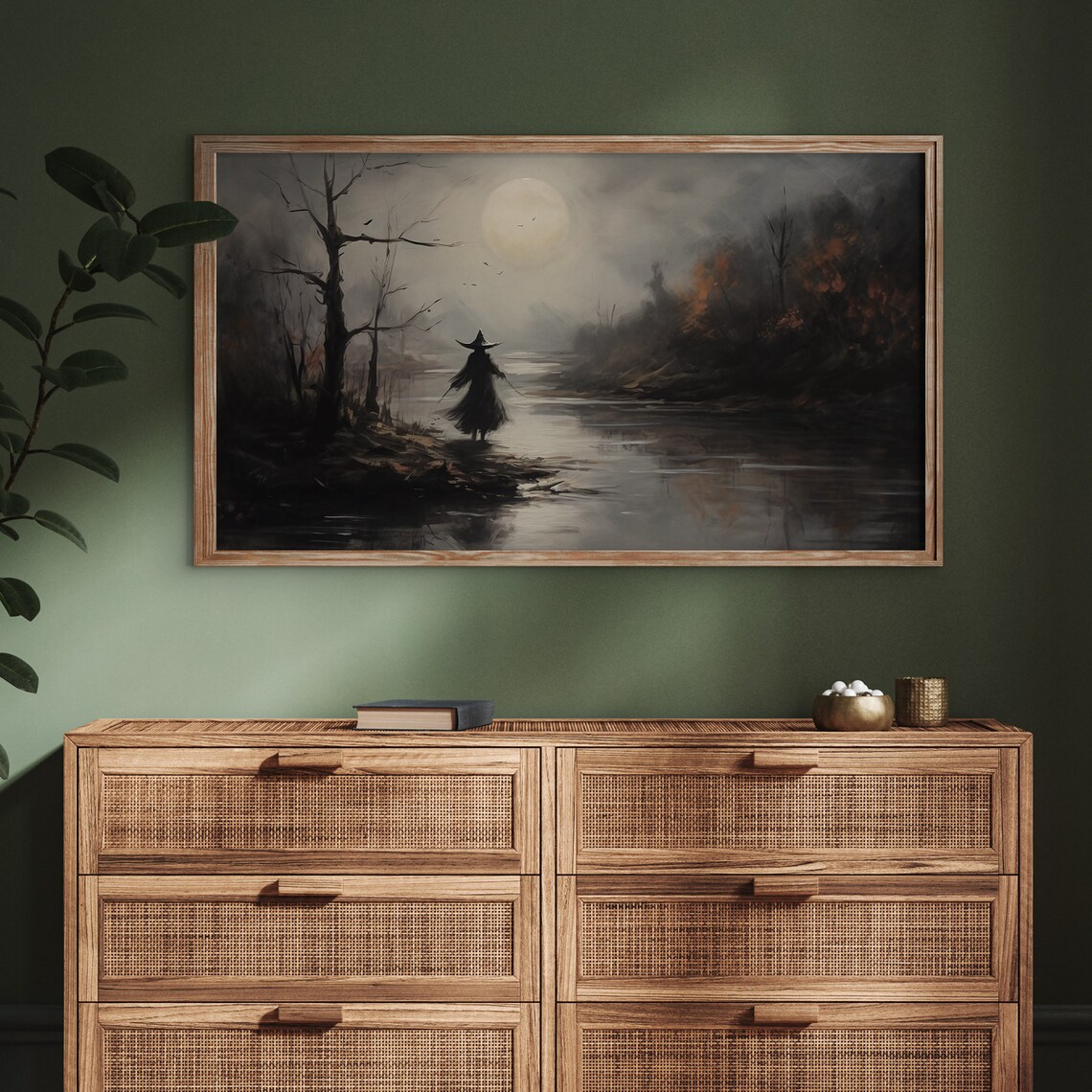 Vintage Witch Halloween Art Print, Farmhouse Decor - Image 3