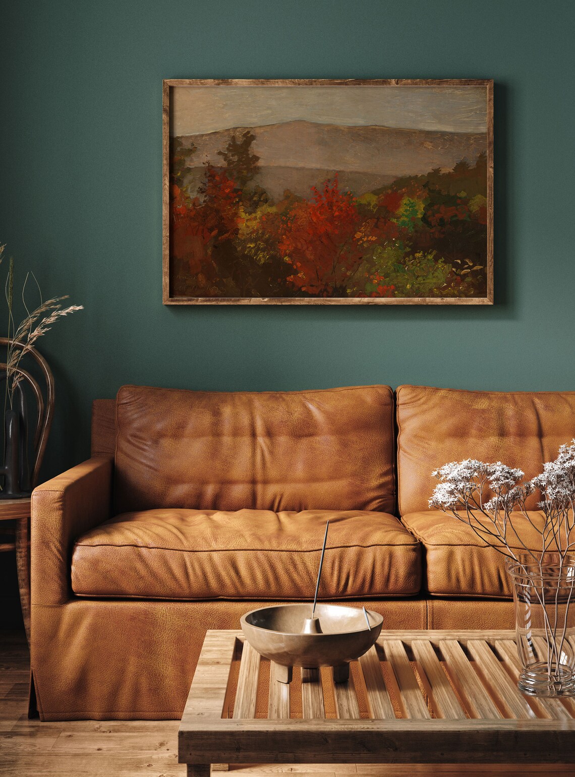 Moody Autumn Field Landscape, Rustic Farmhouse Art Print - Image 3
