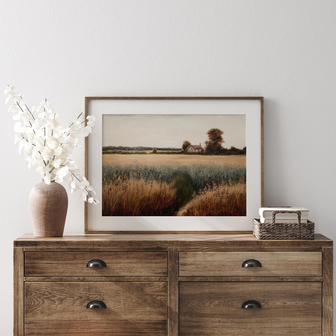 Wildflower Field Landscape, Vintage Farmhouse Print - Image 3