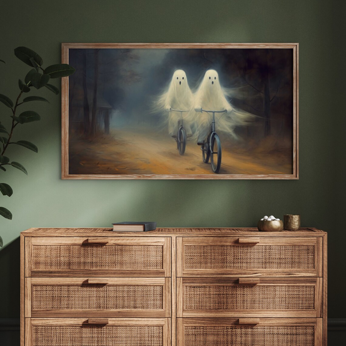 Halloween Ghost Decor, Spooky Halloween Art Print - Image 3