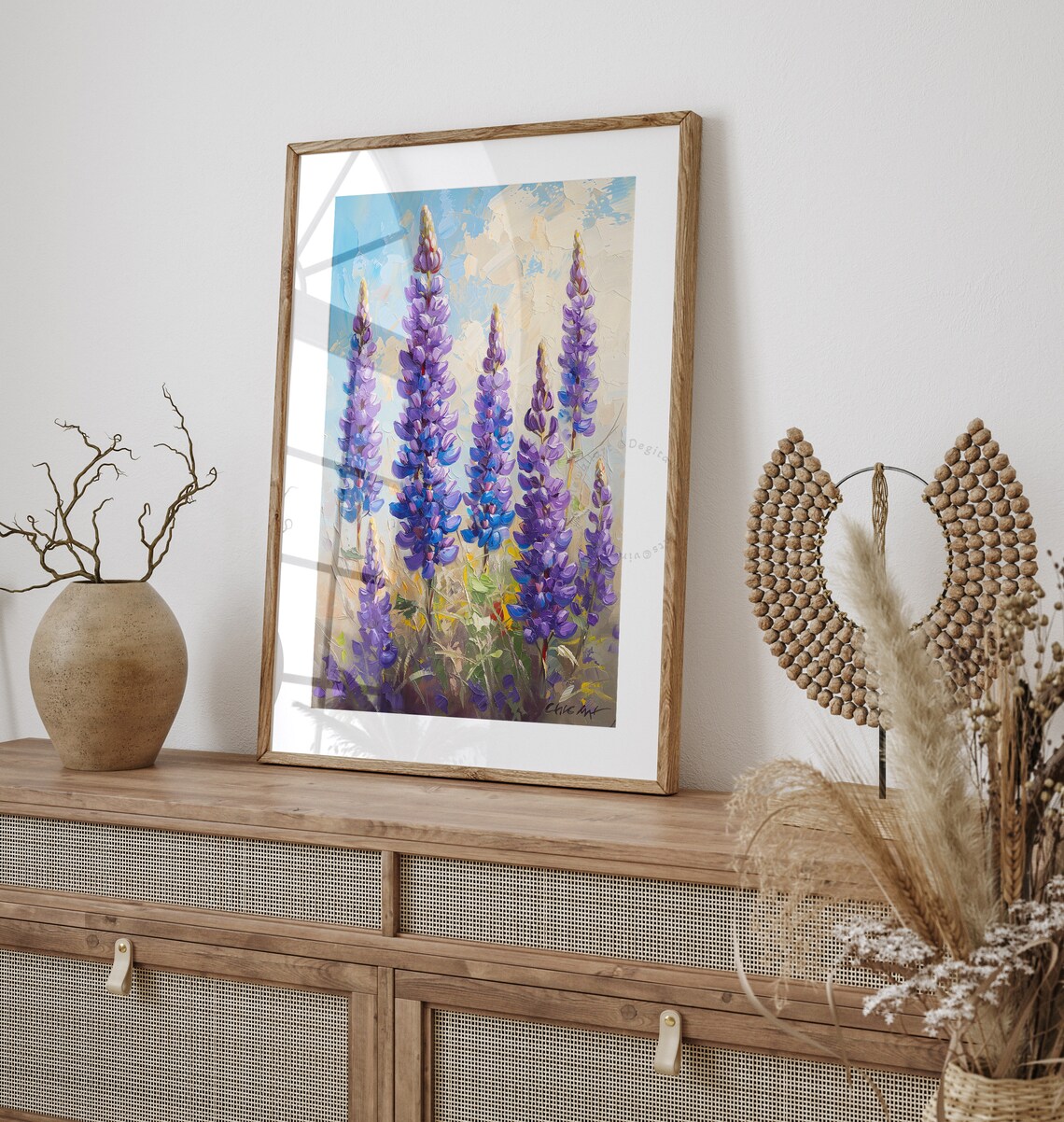 Wildflower Field Landscape Purple Lupine Art Print - Image 3