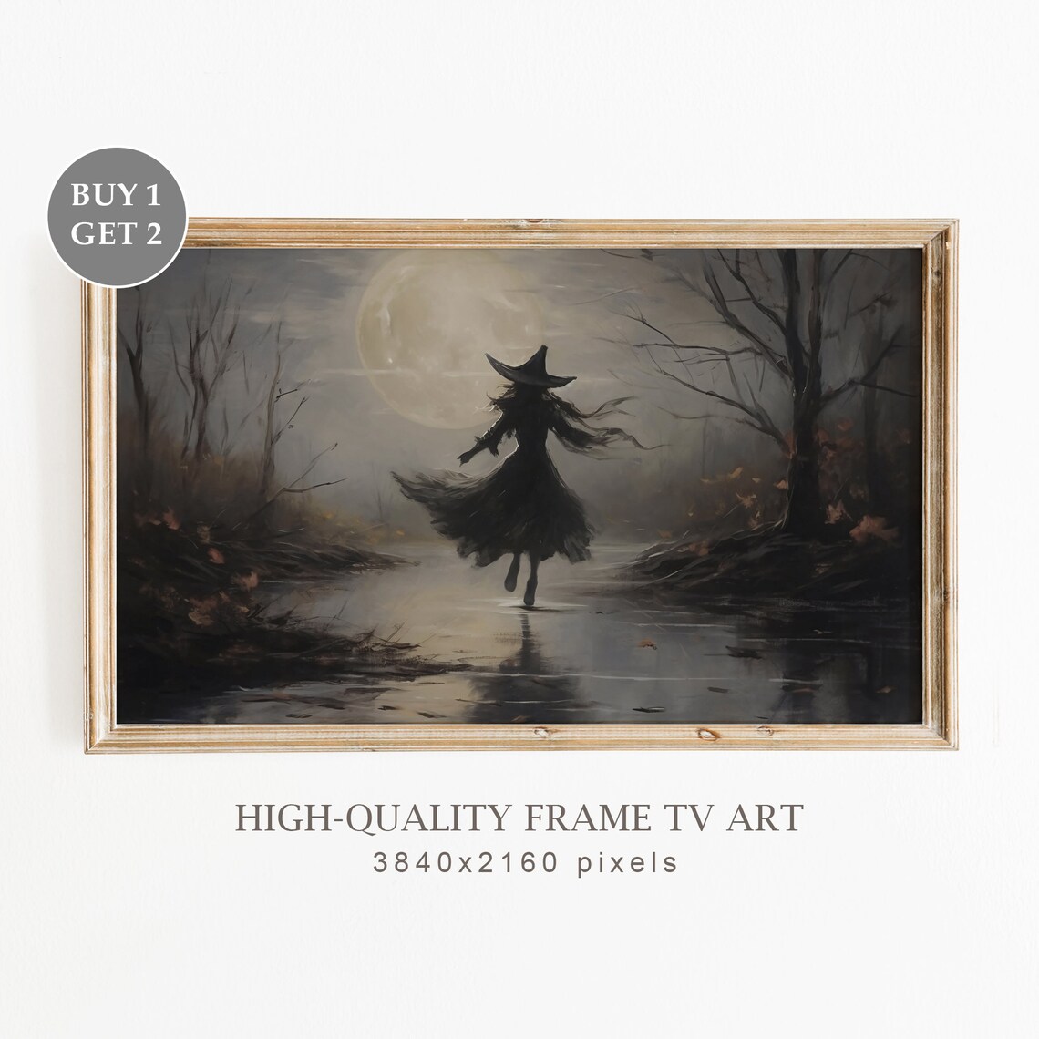 Halloween Witch Vintage Farmhouse Wall Art Print