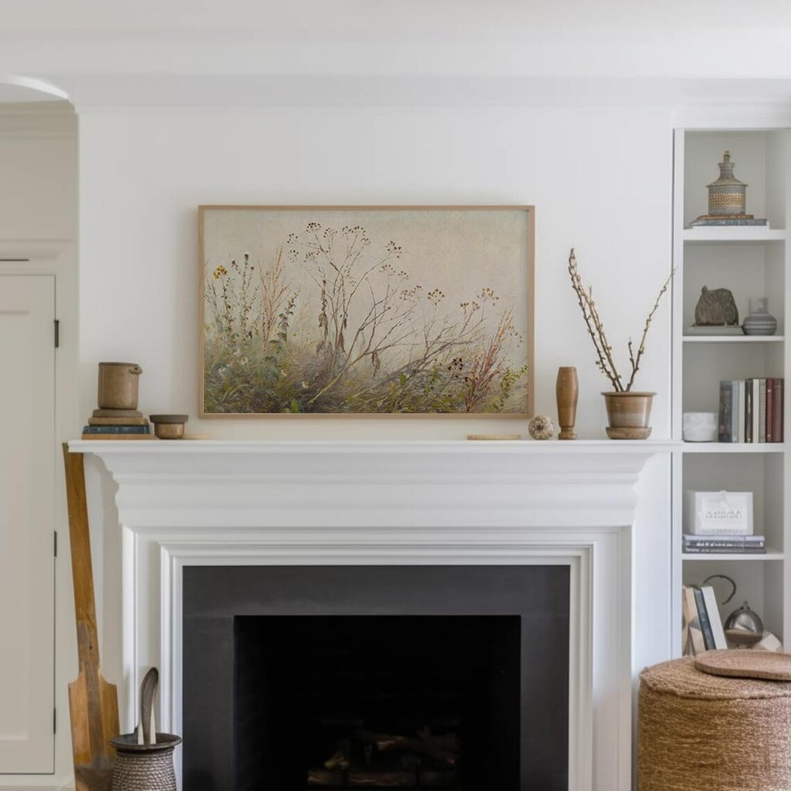 Dried Wildflower Grasses Beige Botanical Soft Neutral Wall Art - Image 3