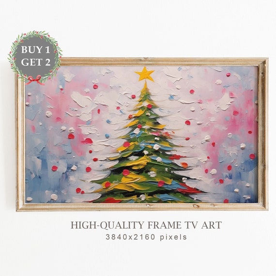 Colourful Abstract Christmas Tree Holiday Poster
