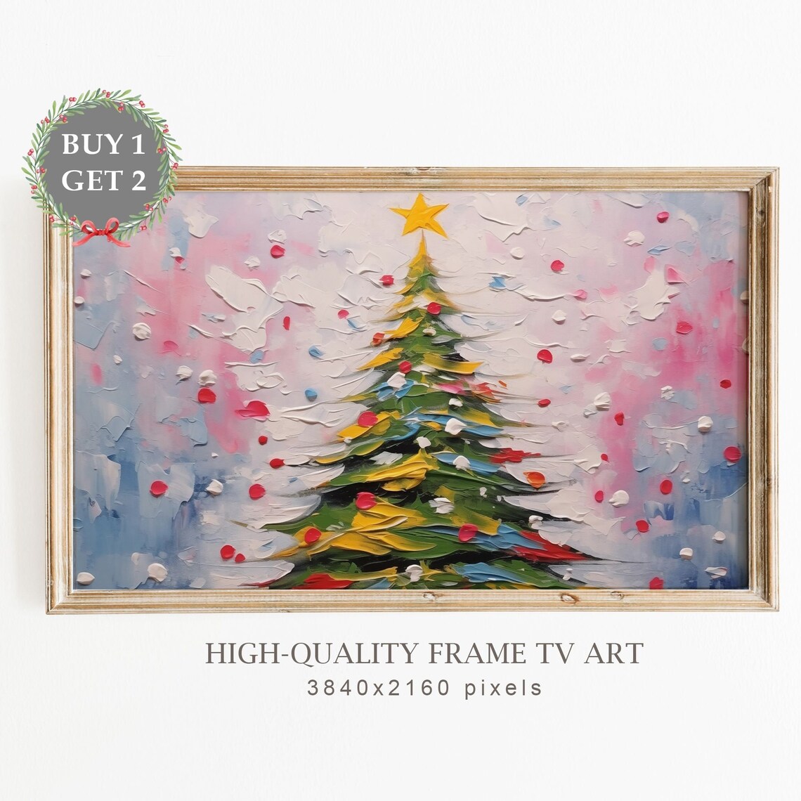 Colourful Abstract Christmas Tree Holiday Poster