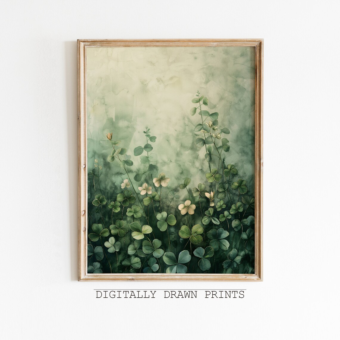 Saint Patrick's Clovers Vintage Field Art Print