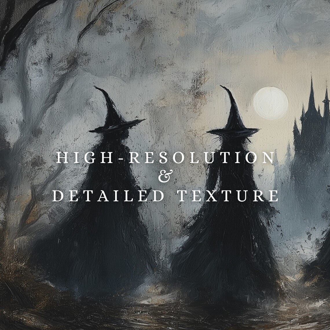 Witch Halloween Art Print, Gothic Dark Forest Decor - Image 2