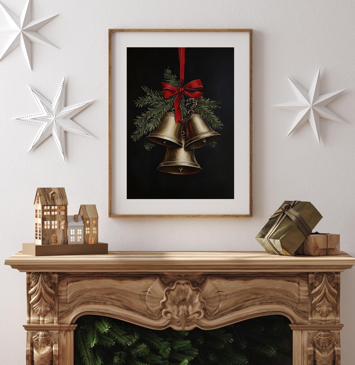Vintage Christmas Bells Holiday Botanical Art Print - Image 4