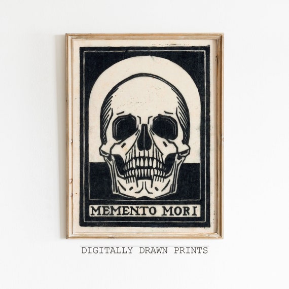 Skull Memento Mori Dark Academia Art Print