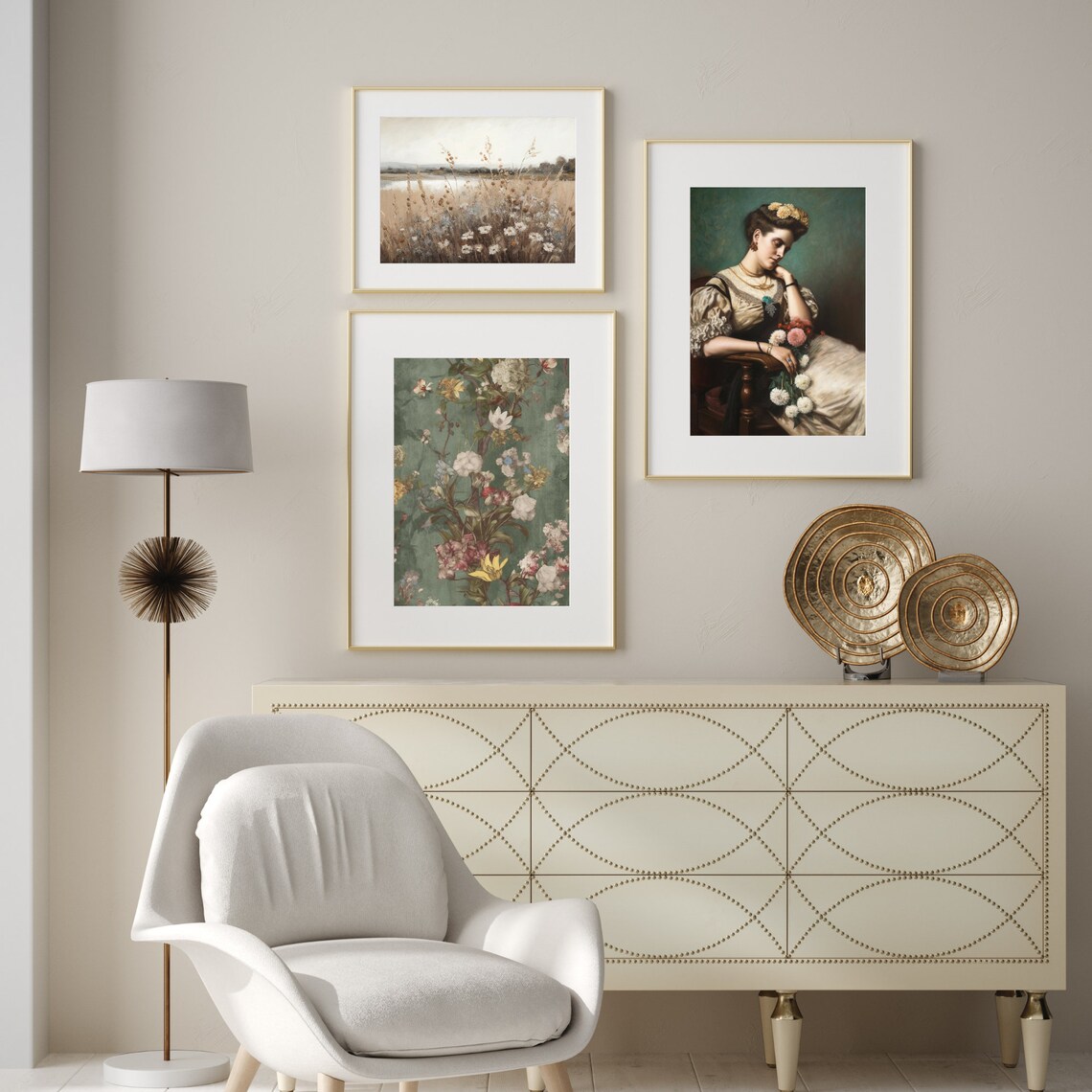 Vintage Spring Flower Meadow Art Print, Gallery Set - Image 2