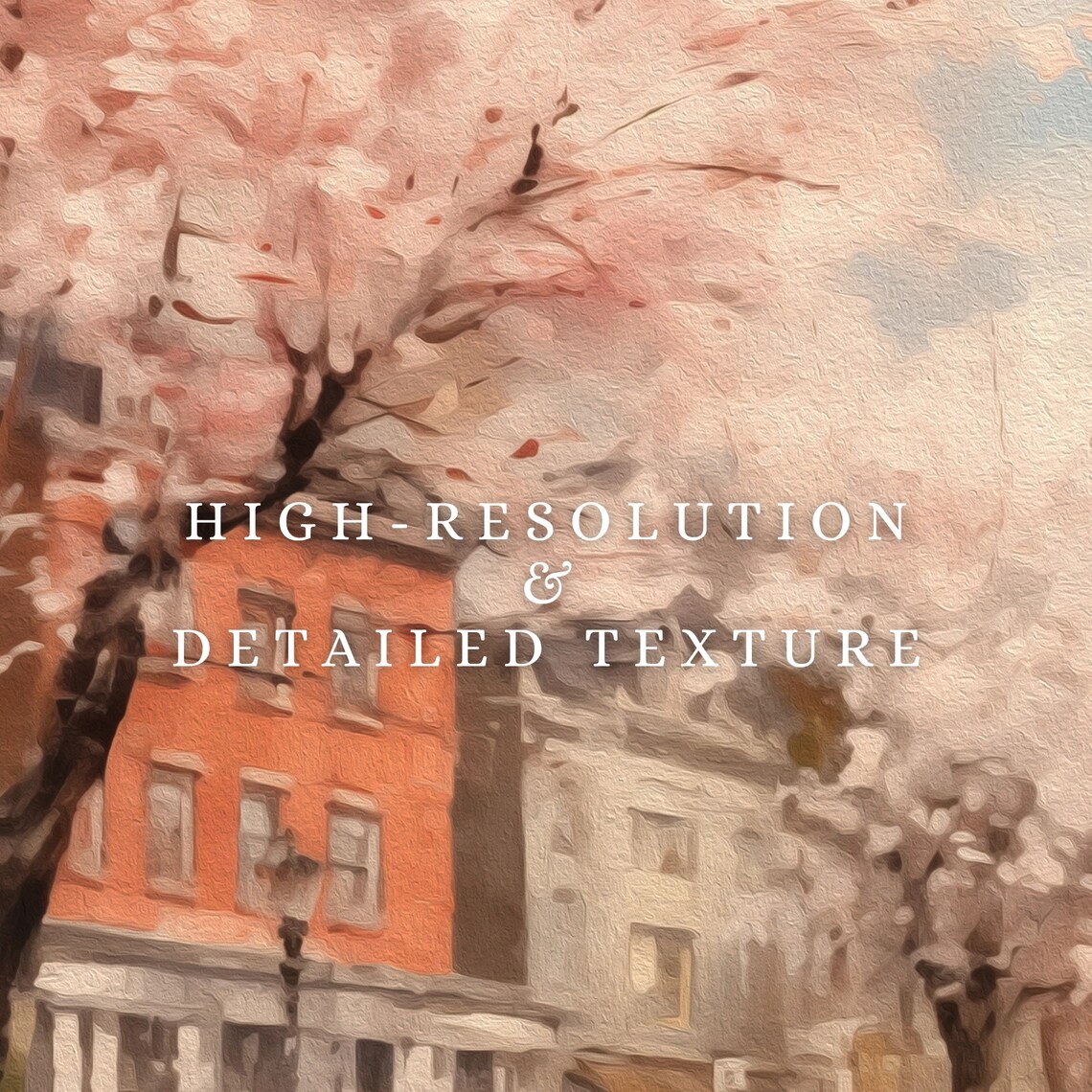 Spring Town Painting, Vintage Seasonal Art Print - Image 2