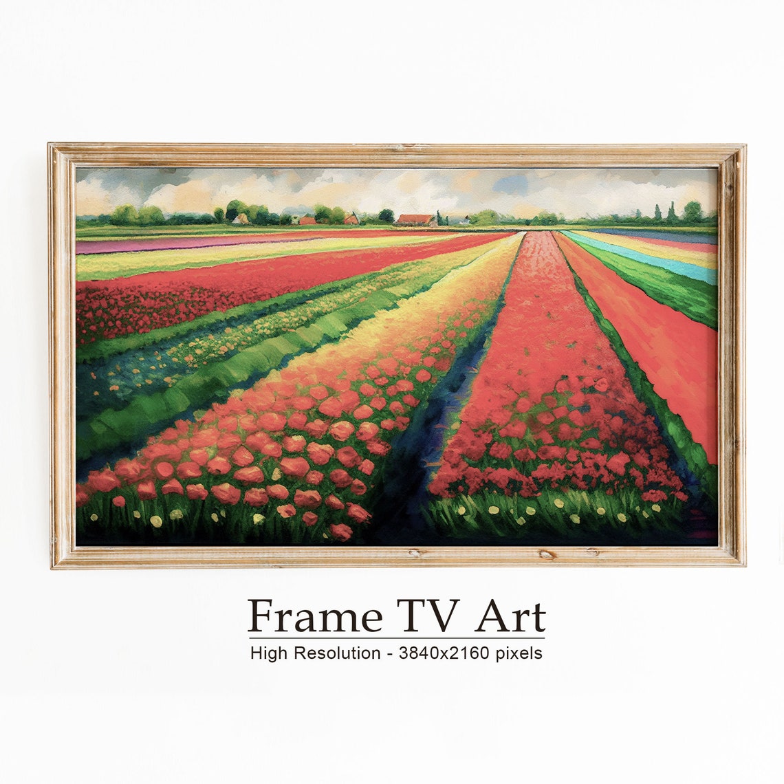 Colorful Tulip Fields Farmhouse Dutch Flower Farm Spring Poster