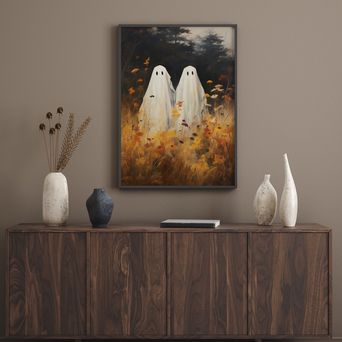 Cute Ghost Vintage Halloween Art Print, Farmhouse - Image 3