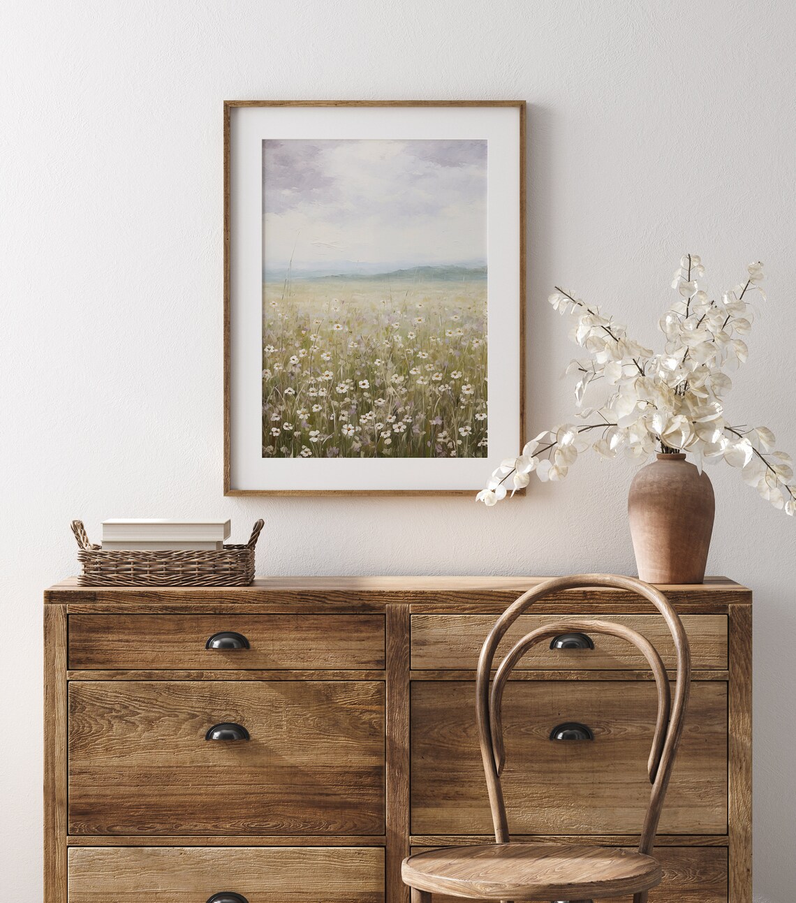 Spring Wildflower Field Landscape Wall Art Print - Image 5