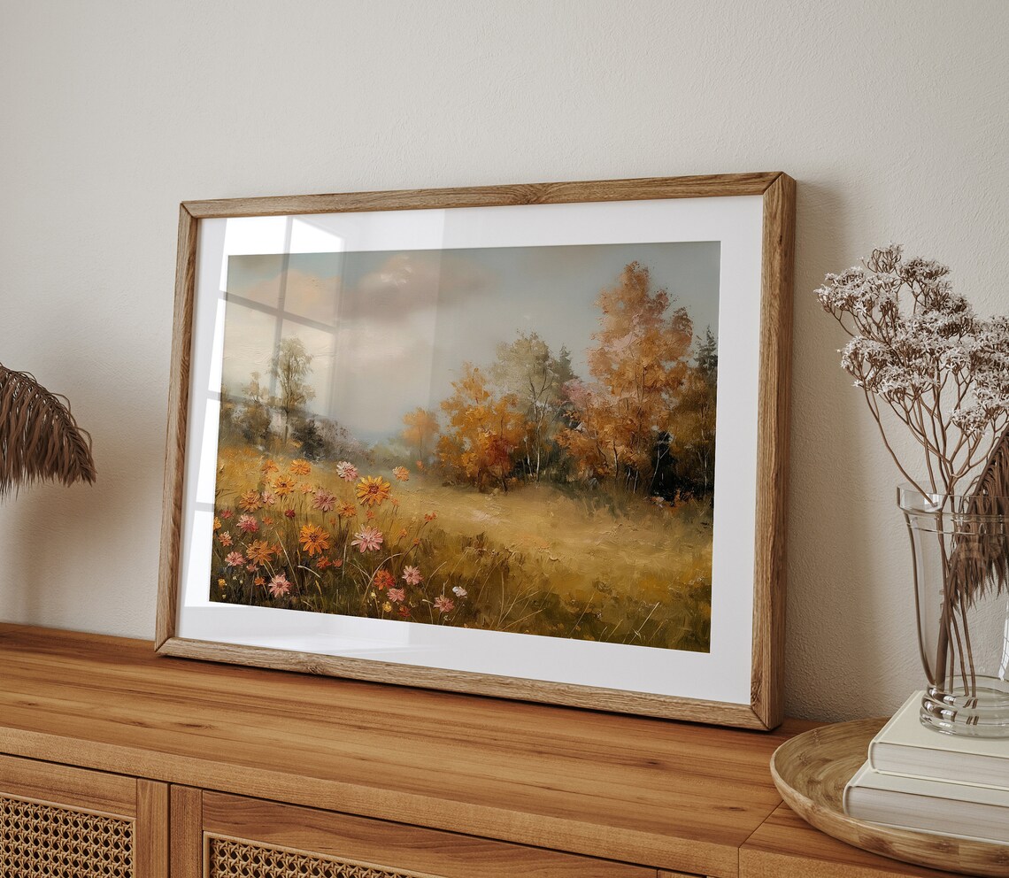 Autumn Landscape Vintage Rustic Farmhouse Art Print - Image 3