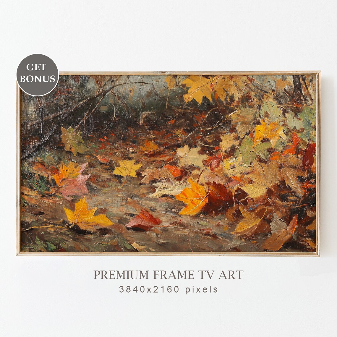 Abstract Autumn Leaves Painting, Farmhouse Art Print