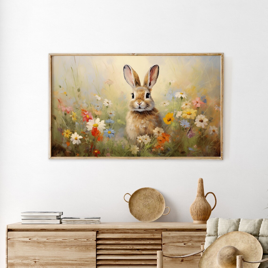 Easter Bunny Vintage Spring Farmhouse Art Print - Image 2