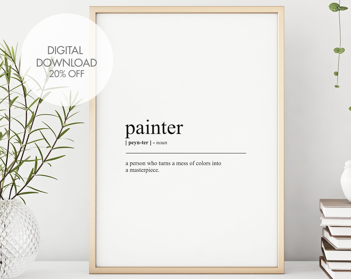 Painter Funny Definition Dictionary Art Artist Colors Gift Poster