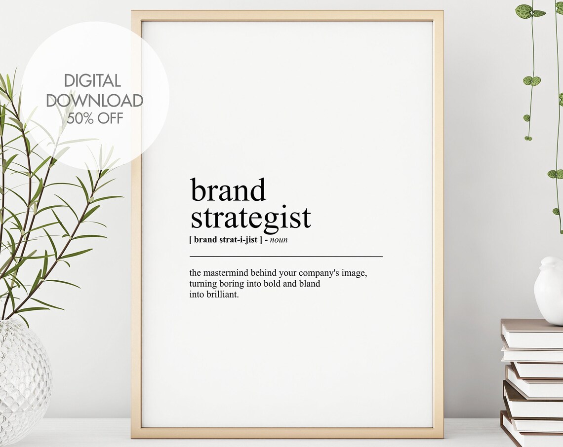 Brand Strategist Definition Dictionary Typography Office Gift Poster