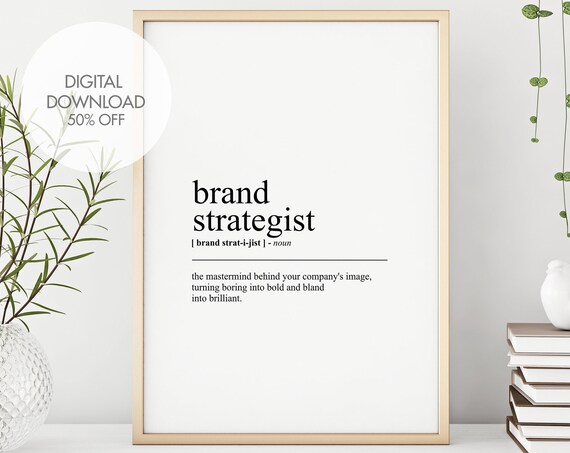 Brand Strategist Funny Definition Print Brand Strategist Wall Art Fun Print Minimalist Wall Art Funny Definition Wall Art