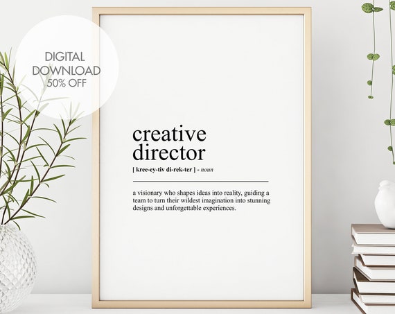 Creative Director Definition Poster Gift For Design Leaders Decor