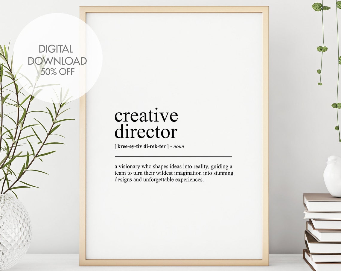 Creative Director Definition Poster Gift For Design Leaders Decor