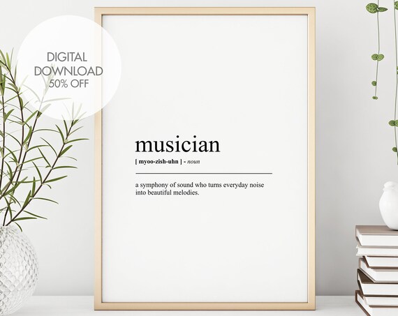 Musician Definition Print, Funny Musician Wall Art