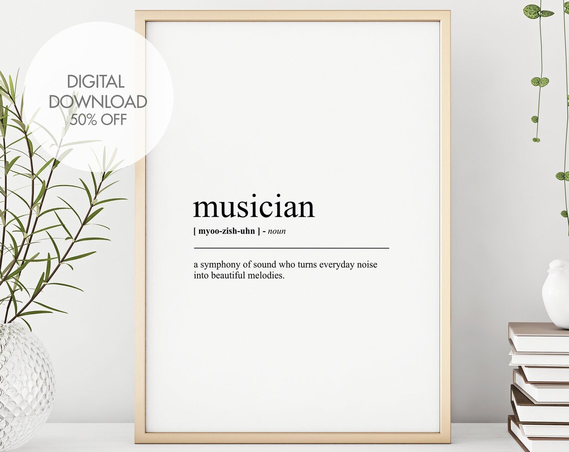Musician Definition Print, Funny Musician Wall Art