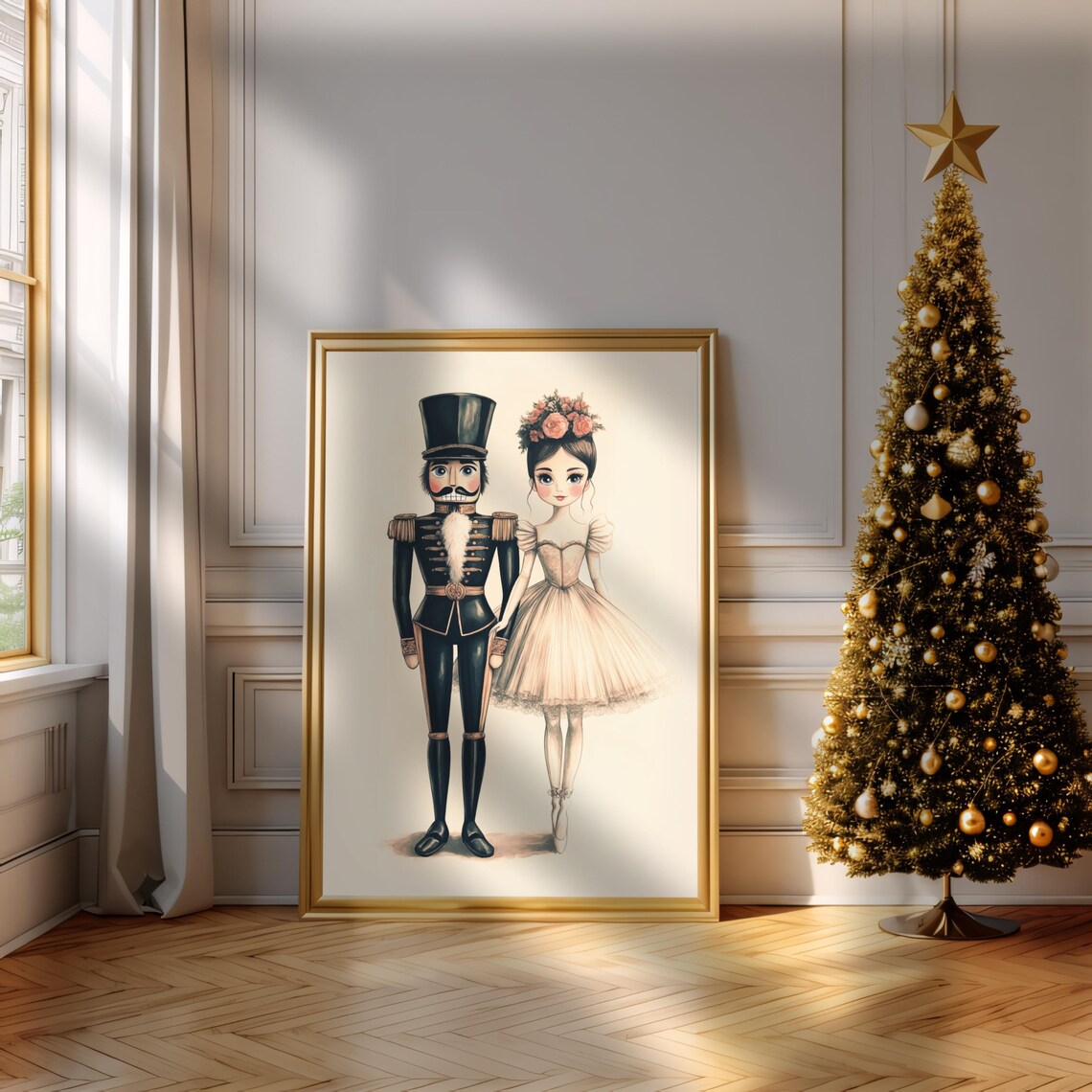 Clara And The Nutcracker Traditional Christmas Art Print - Image 3