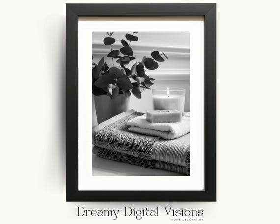 Relaxing Bathroom Minimalist Spa Wall Art Print