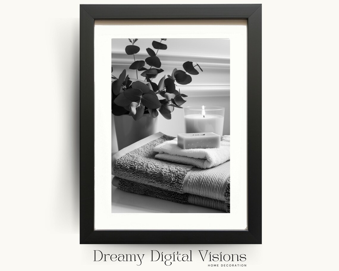 Relaxing Bathroom Minimalist Spa Wall Art Print