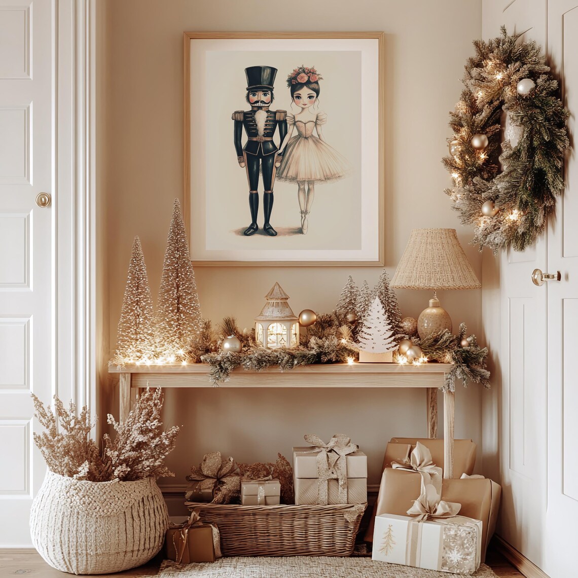 Clara And The Nutcracker Traditional Christmas Art Print - Image 2