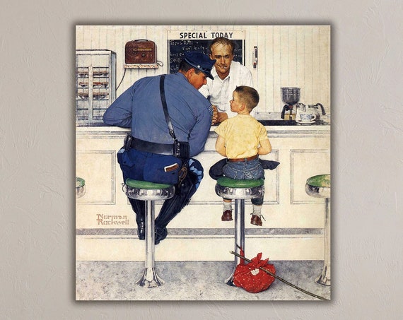 Norman Rockwell The Runaway Canvas Print Vintage Illustration Art
