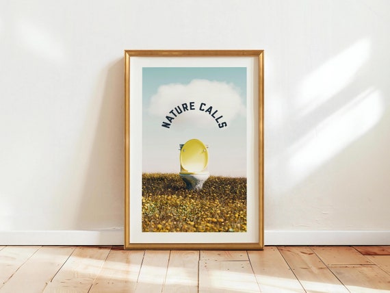 Nature Bathroom Print Funny Bathroom Quote Fun Bathroom Art Poster Flowers Bathroom Wall Decor Cute Gift For Home