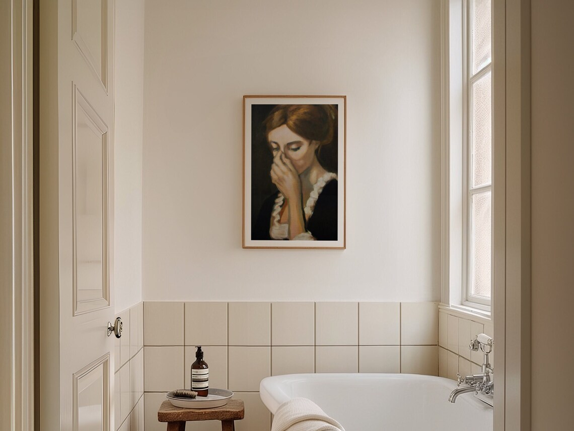 Classical Lady Bathroom Humor Poster Print - Image 2