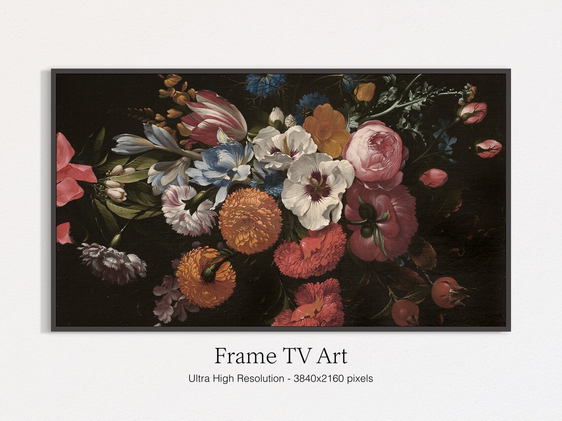 Vintage Flower Still Life with Roses, Art Print